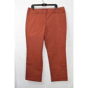 Lands' End Women's 16W Plus Size Chino Pants dark reddish/orange color